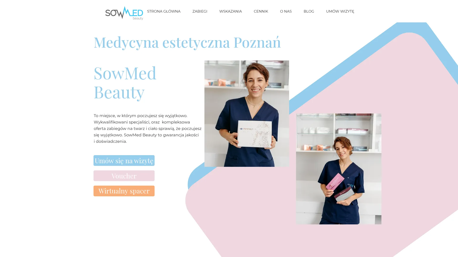 Zrzut ekranu strony SowMed Beauty